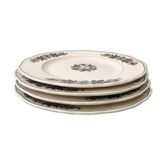 Lot 4 assiettes plates longchamp