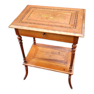 Old sewing basket marquetry style Louis XVl