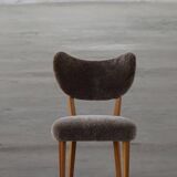 Danish chair from the mid-20th century, dining/office chair in lamb's wool, Eva Koppel, 1950s.