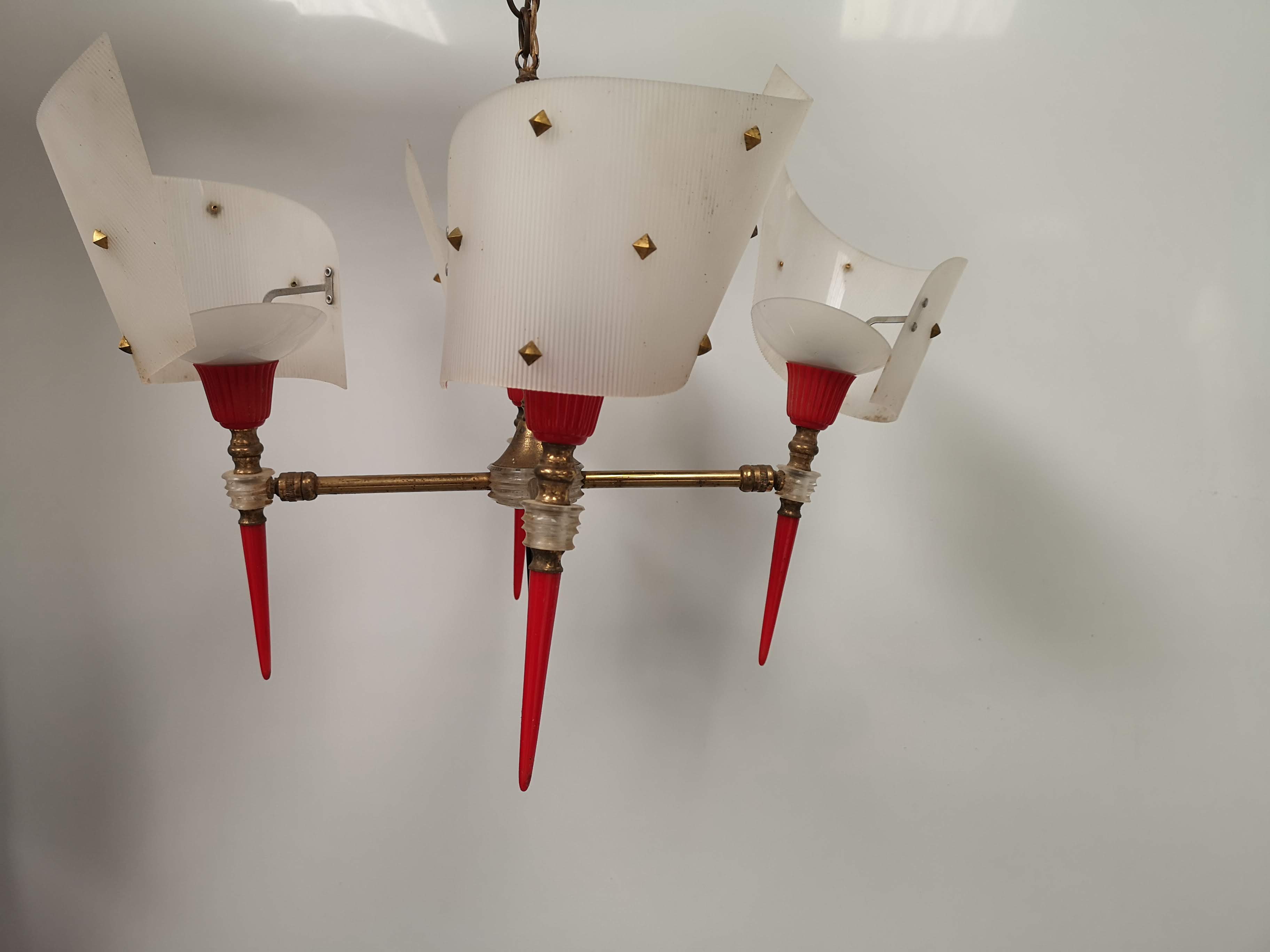 Lustre quatre branches 1950