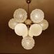 Mid Century Italian Glass & Brass Pendant Light