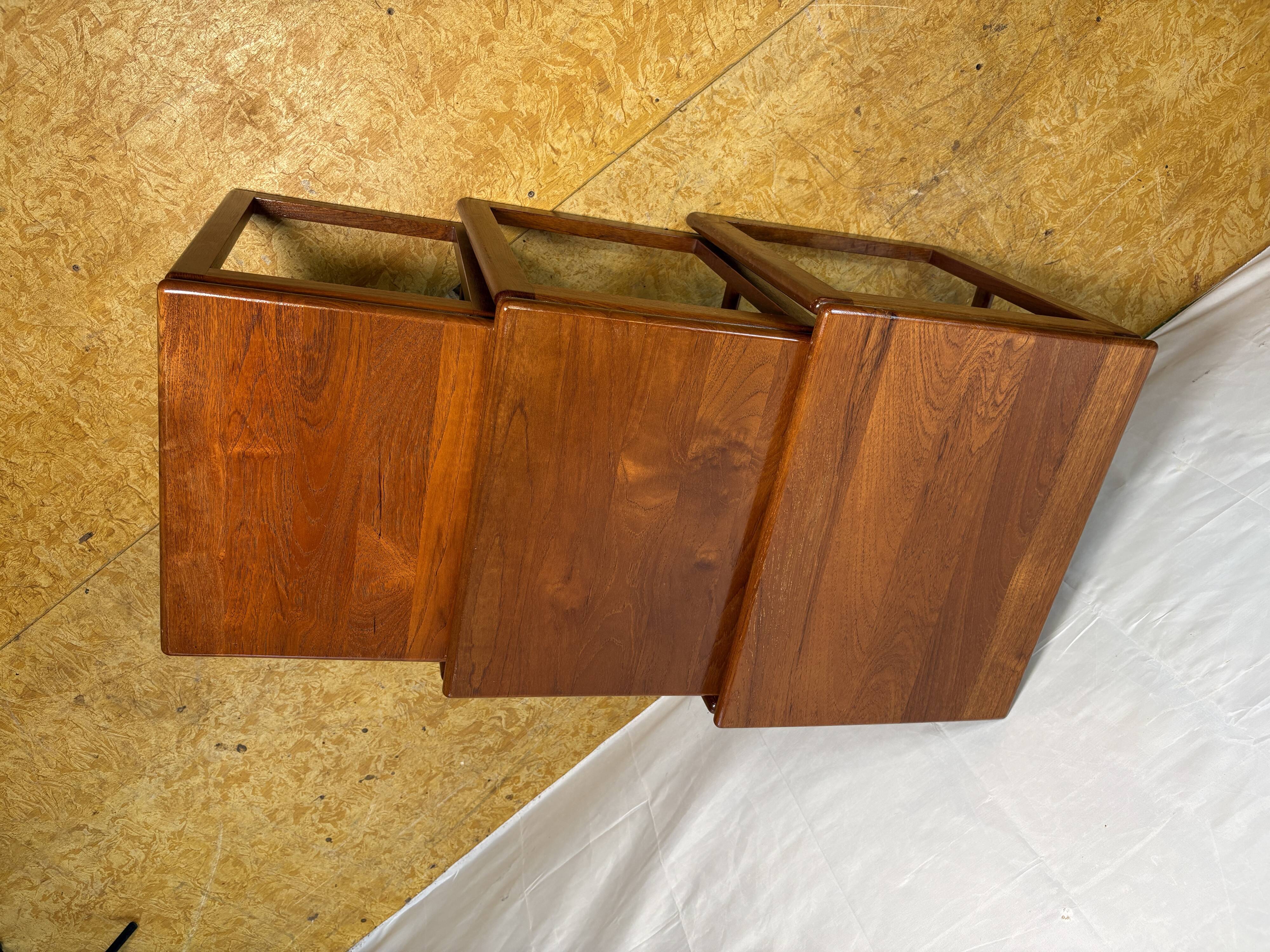 Mid-Century Retro Vintage Teak Nest of Tables 1960  Scandinavian-Inspired •