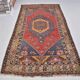 Tapis floral rouge et marron sku A32