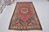 Tapis floral rouge et marron sku A32