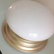 Ceiling lamp globe in white opaline and gold metal art deco style
