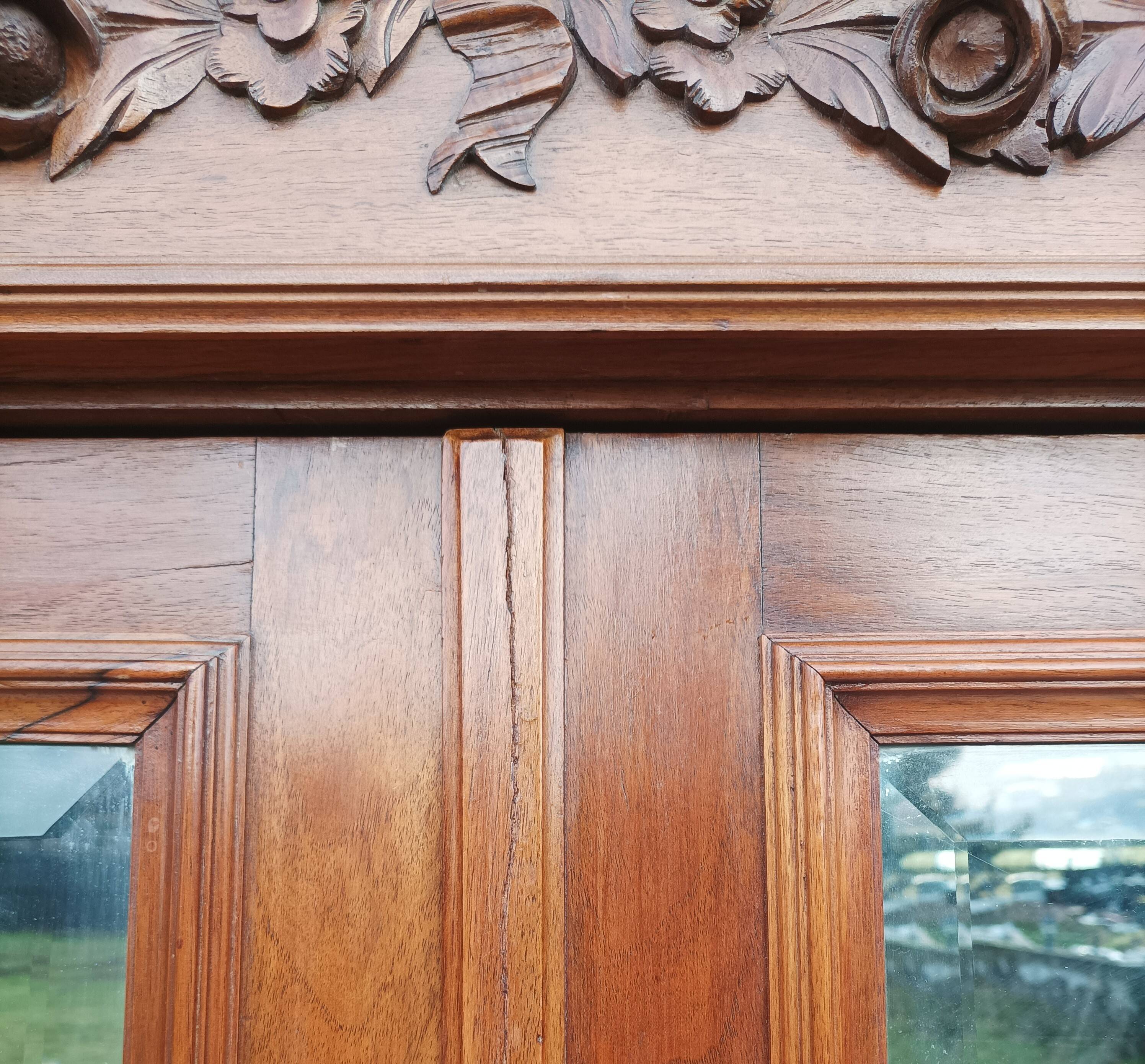 Louis XVI two-door walnut wardrobe