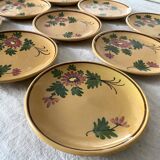 Flower earthenware dessert plates