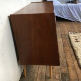 Bi-color shoe cabinet of the 50s with compass feet