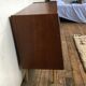 Bi-color shoe cabinet of the 50s with compass feet