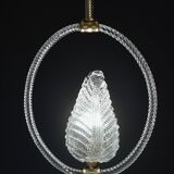 Charming Transparent Art Decò Barovier e Toso Pendant Light Murano Glass, 1940s