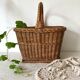 Vintage basket in woven rattan
