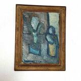 Original mid-century Swedish oil on panel – “Plant Pot” by Lennart Liljo – vintage & framed – 34 × 43 cm