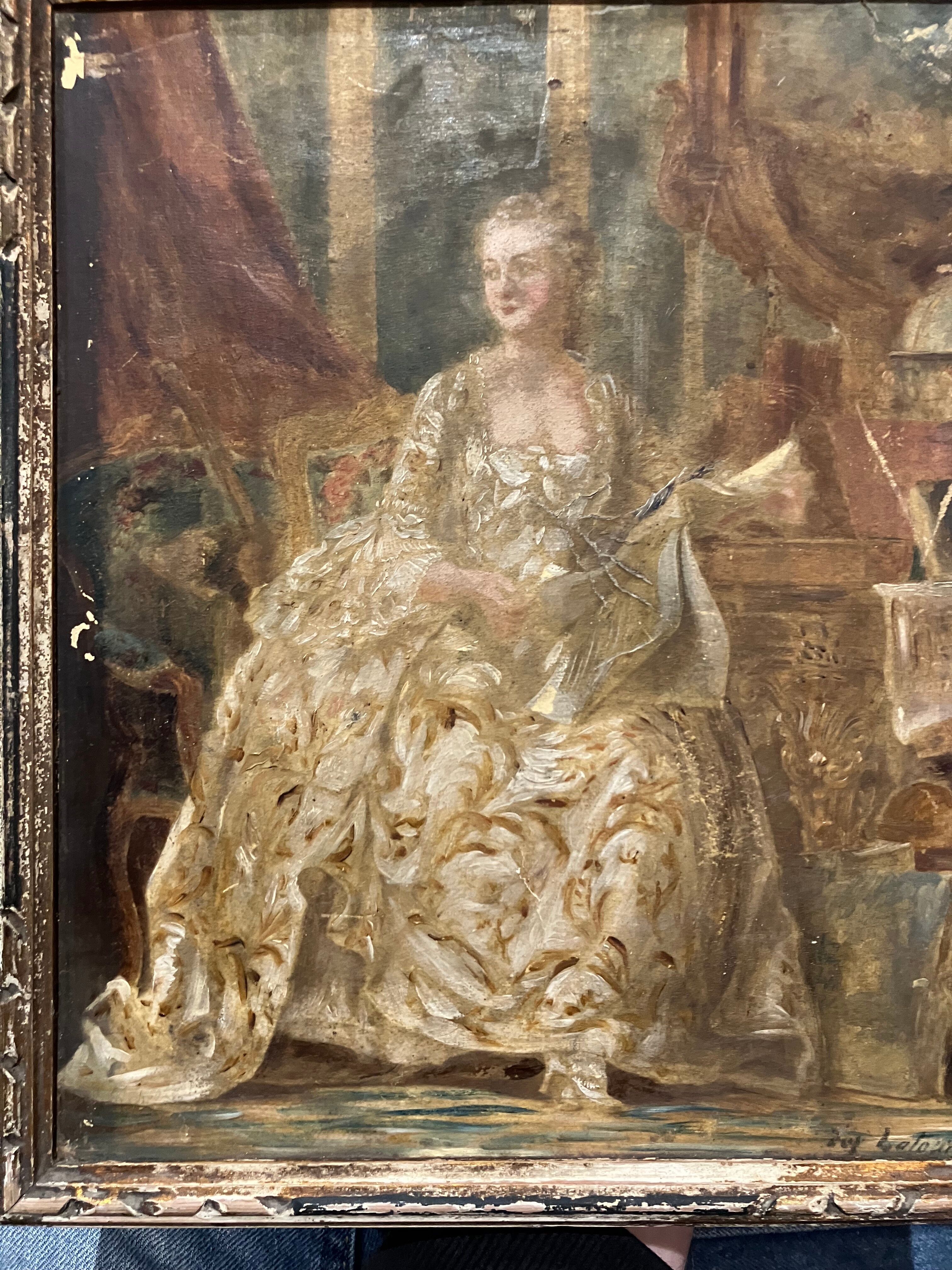 Oil painting on canvas courtesan