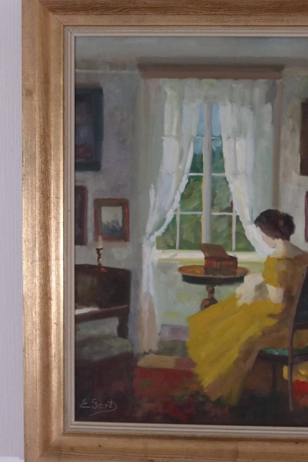 “Interior with Woman” by Edith Gert