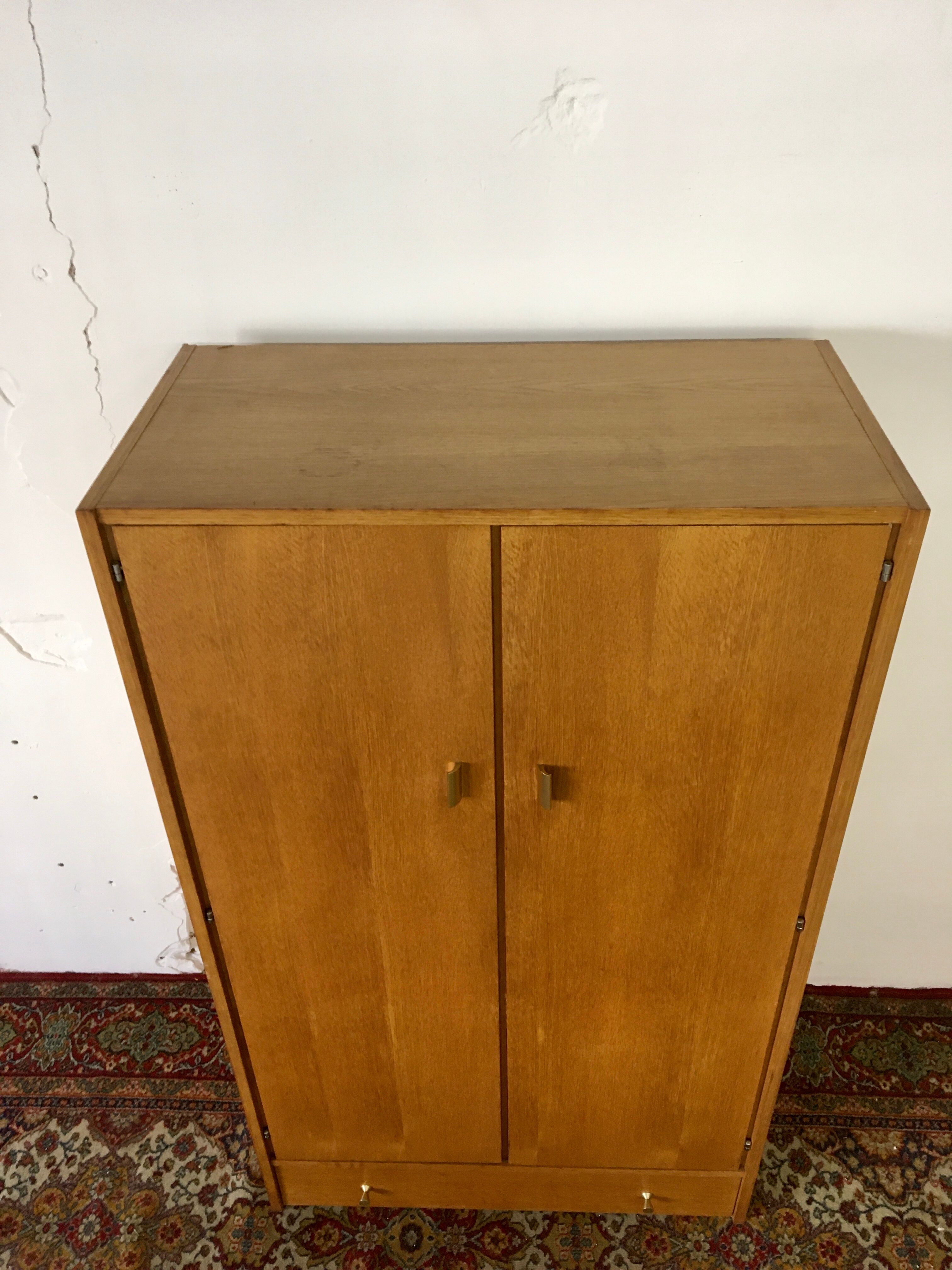 60s blond wooden cabinet