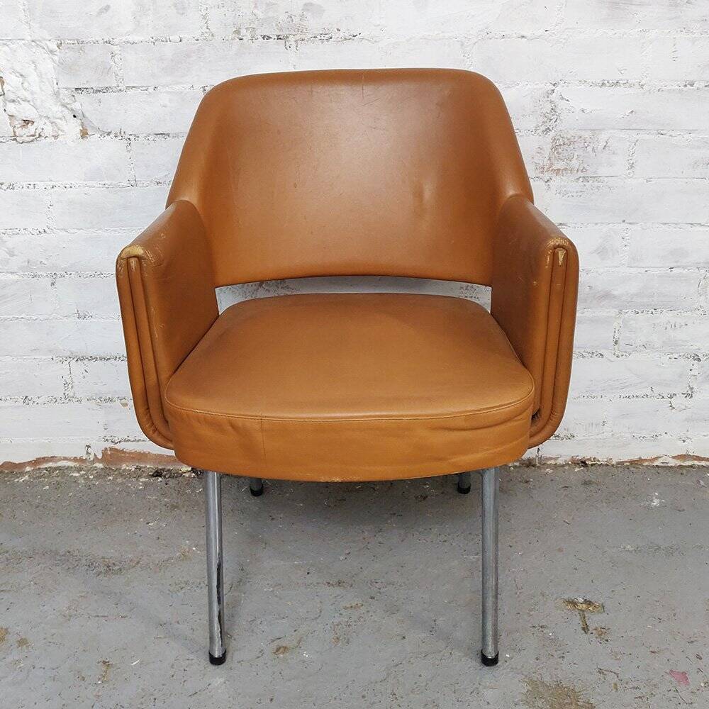 Deauville Leather Armchairs by Marc and Pierre Simon for Airborne, 1960s