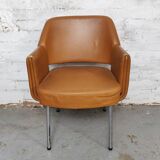 Deauville Leather Armchairs by Marc and Pierre Simon for Airborne, 1960s