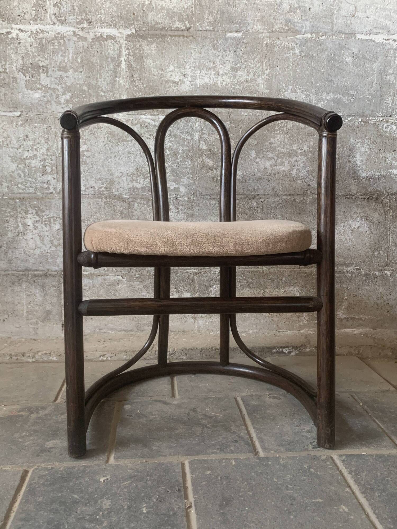 Set of 4 midcentury bentwood bamboo Dutch dining chairs, Rohe Noordwolde 19