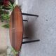 Table à manger en bois avec plateau rond extensible, années 1950
