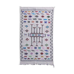 Tapis bohème blanc marocain 112x195