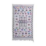 Moroccan white bohemian carpet 112x195 cm