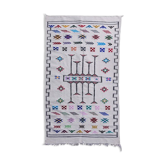Moroccan white bohemian rug 112x195 cm