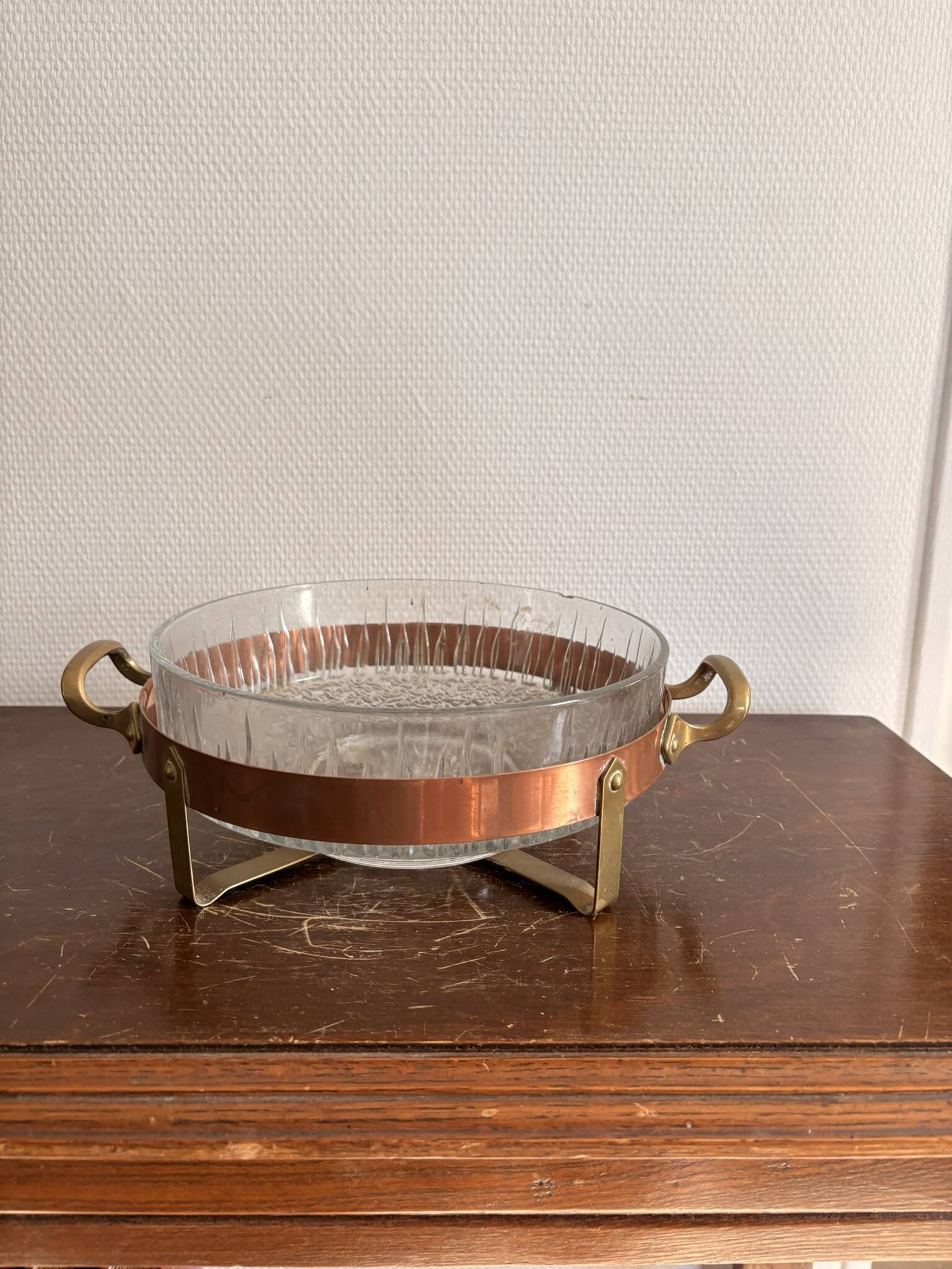 Vintage Mid Century Moulded Glass Vegetable Gratin Dish