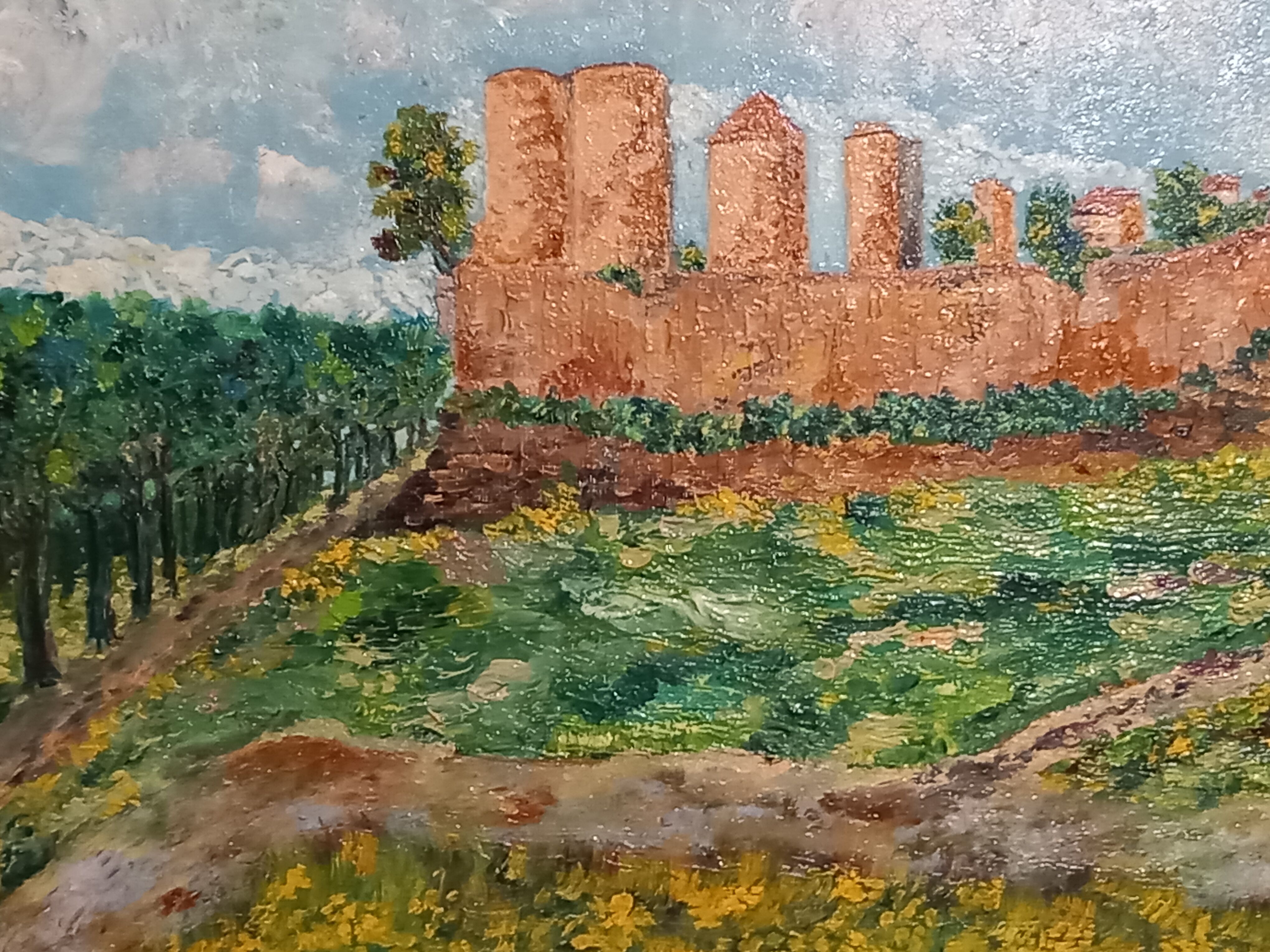 Oil on canvas signed-illustration