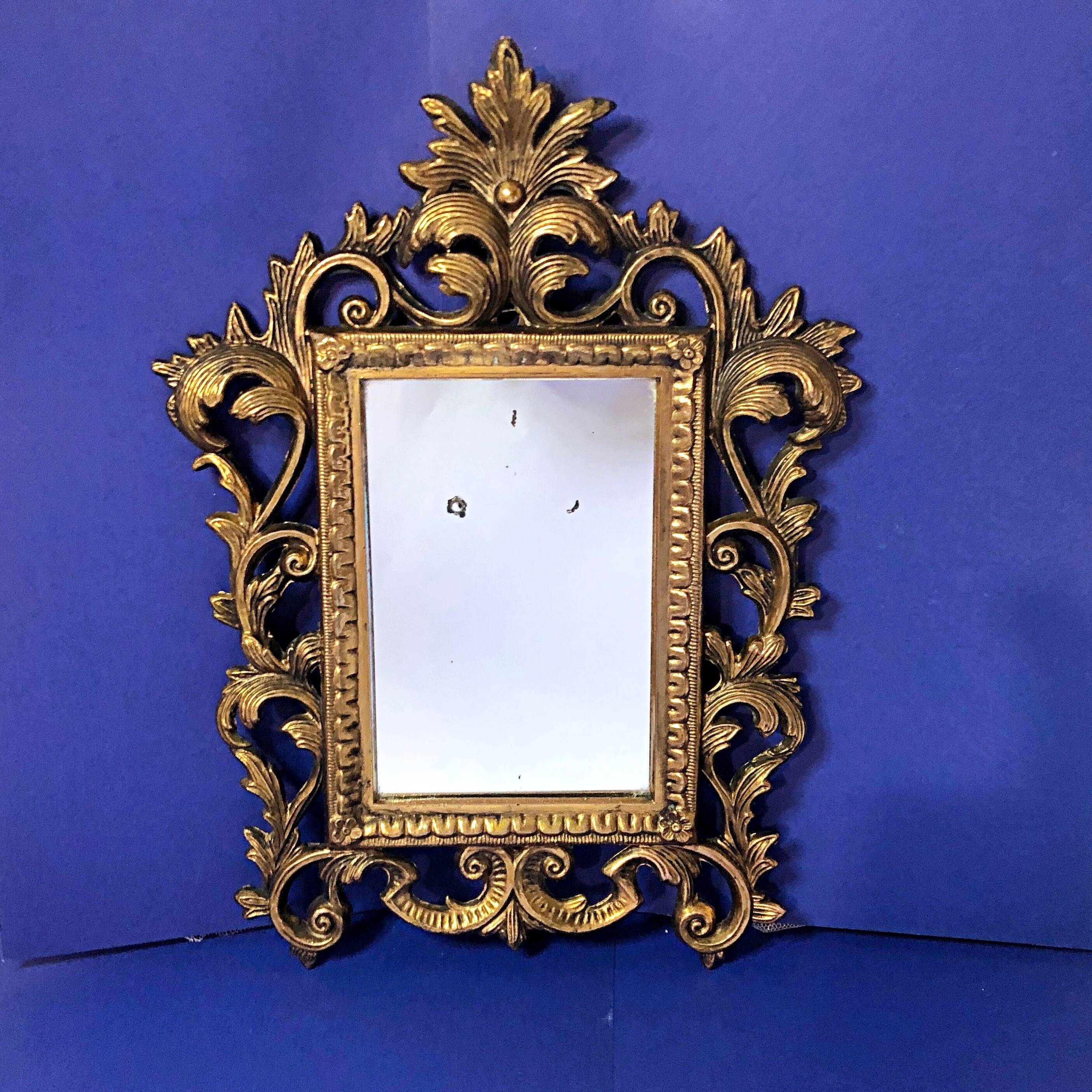 Small Rococo Baroque style mirror by Roberta Wood vintage 50/60