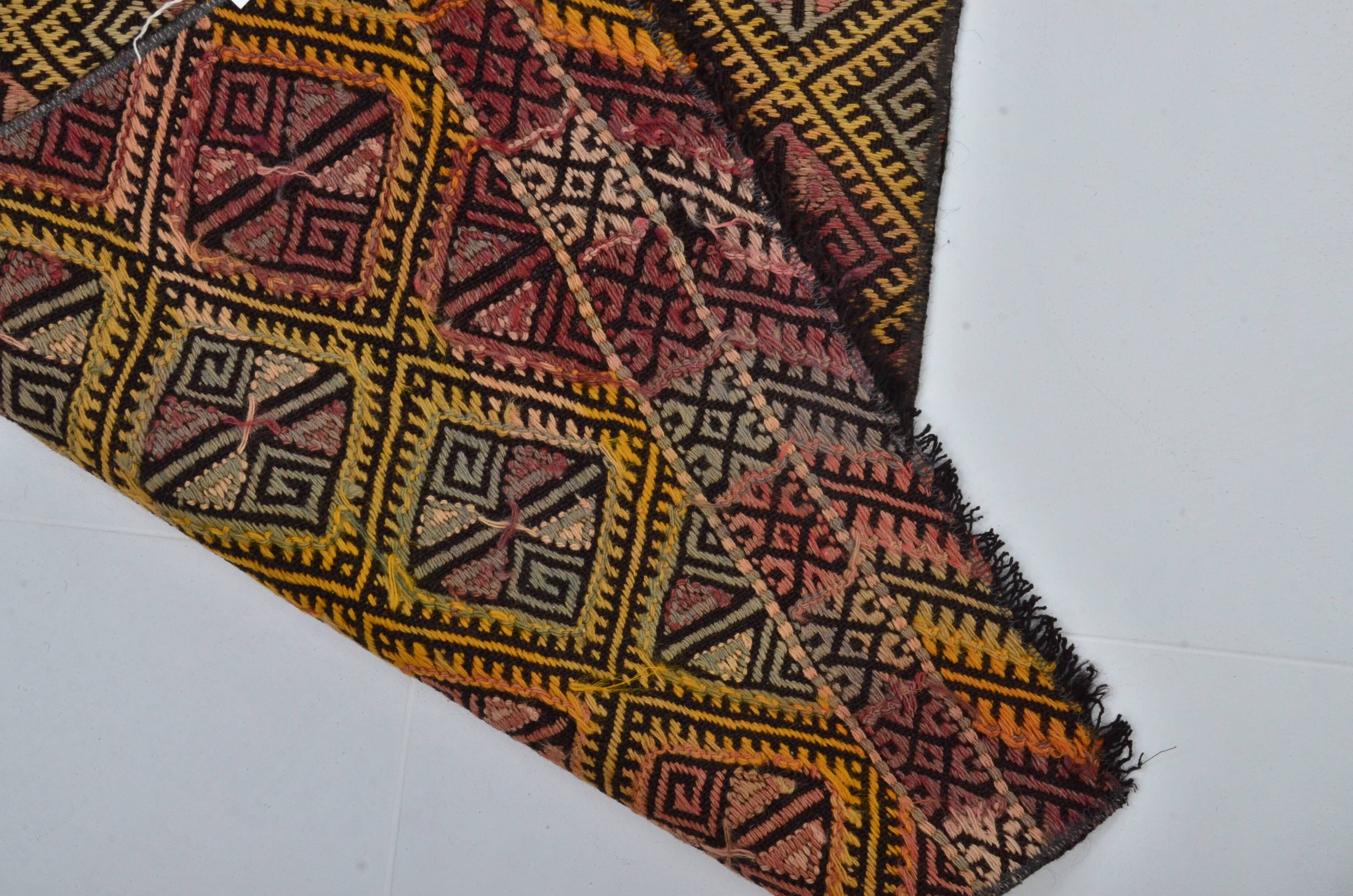 Anatolian Floral Vintage Kilim Runner sku 3397