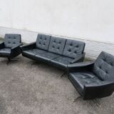 Mid-Century Design Leather Set – Sofa & Armchairs 1960s
