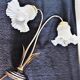 Double lamp gooseneck tulip glass paste decoration reeds