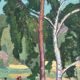 Huile su panneau suédoise – « Forêt » par Bertil Lundgren (1900–1979)