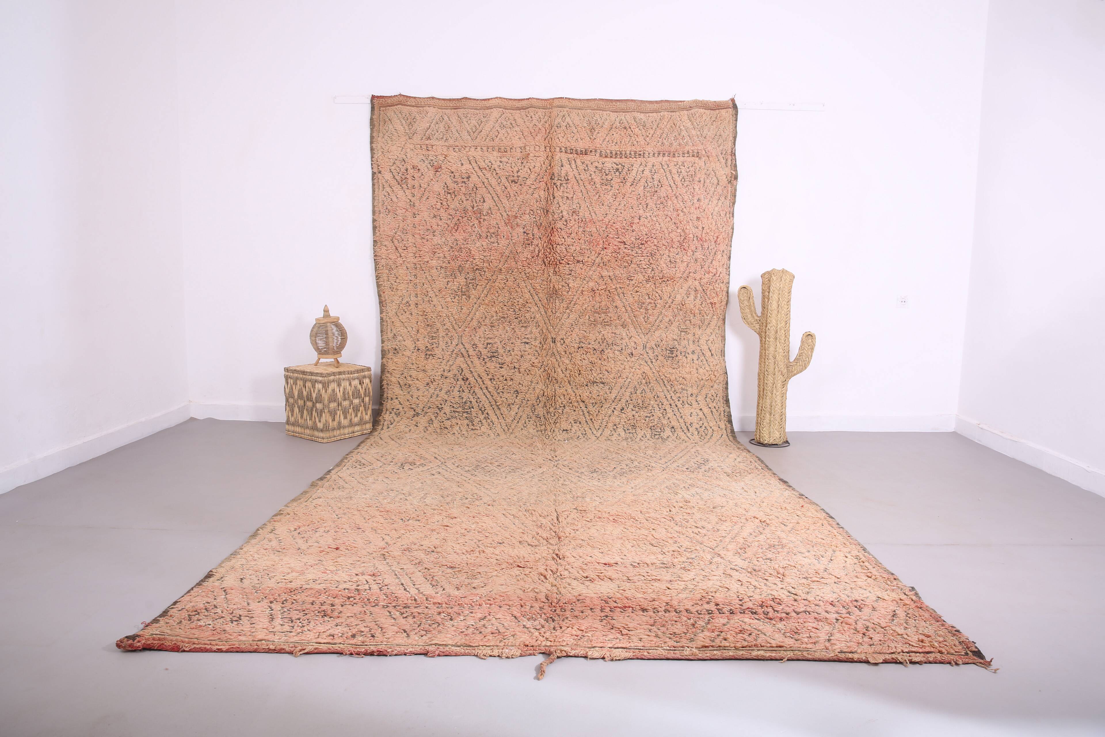 Large Vintage Beni Mguild Rug 221 x 452 cm - Old Moroccan Rug - Berber Rug