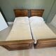 Pair of antique solid wood beds - 1900 style / Country chic