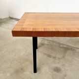 70s walnut marquetry coffee table