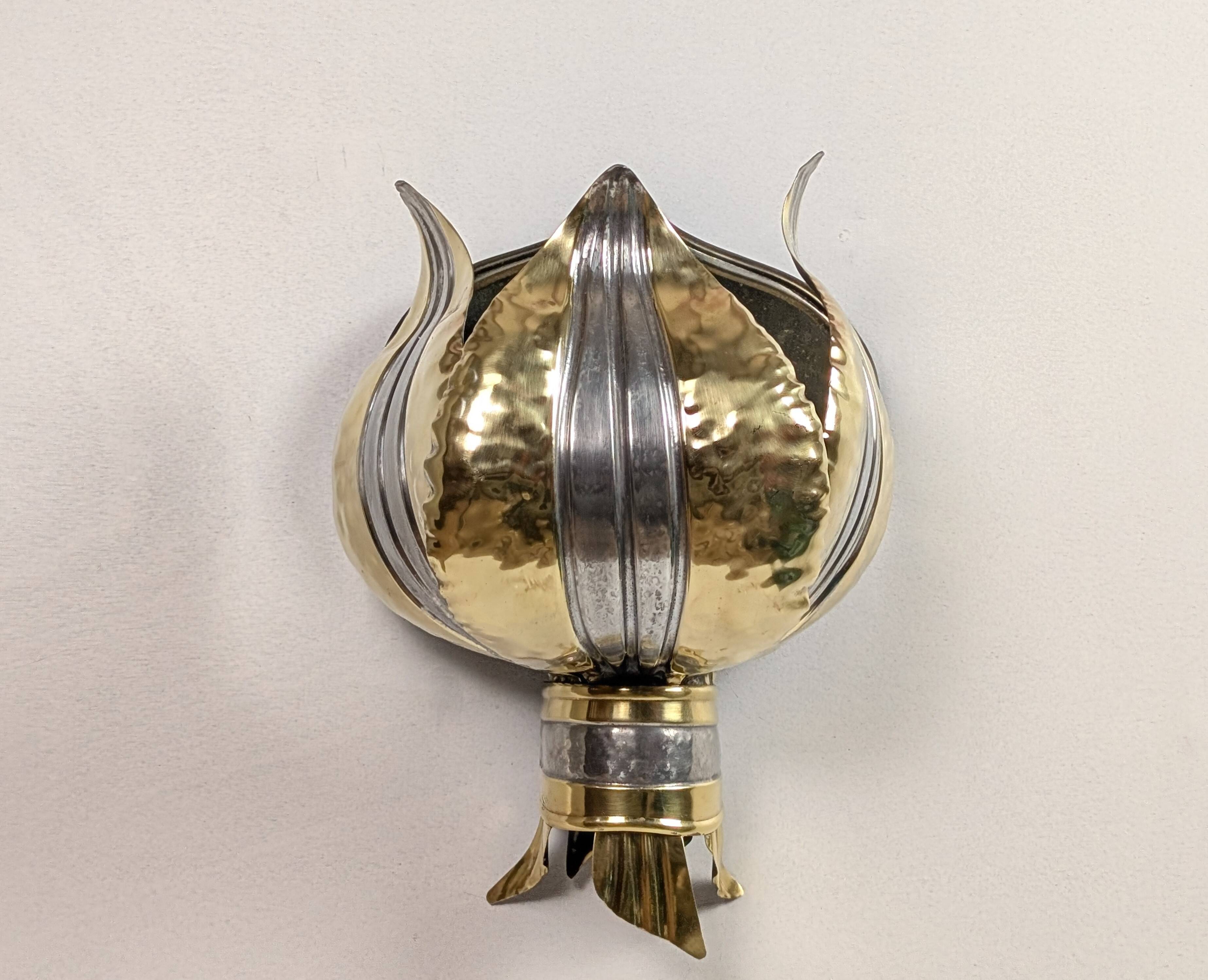 70' brass lotus wall light
