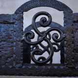 Viennese-style hammered iron flower planter holder Secession
