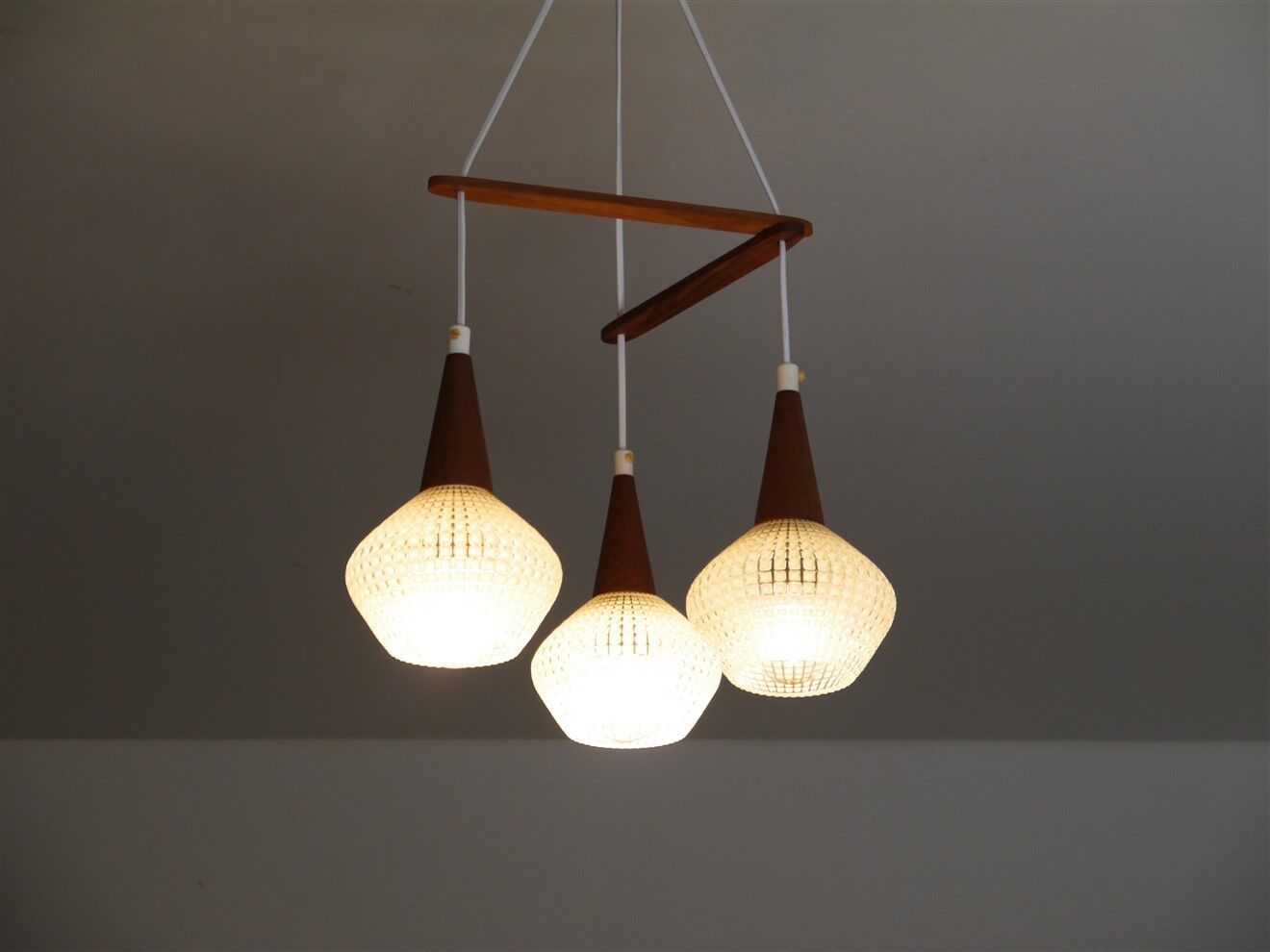 Danish boomerang luster in teak 1960