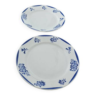 Assiettes plates anciennes Lunéville