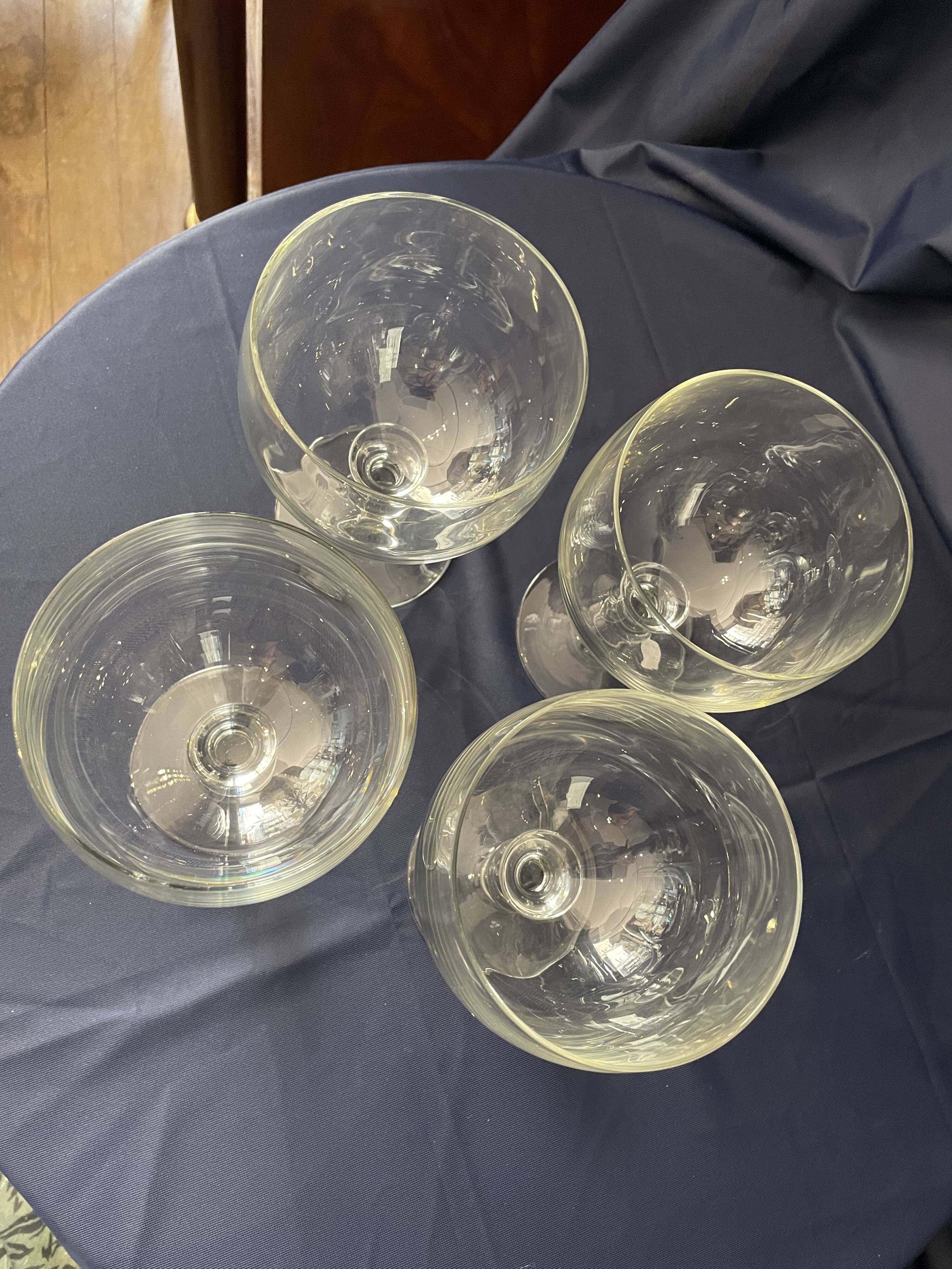 Set of 4 crystal red wine tasting glasses
