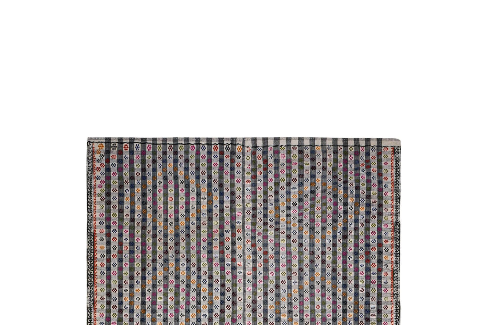 Vintage Turkish kilim handwoven 210x303 cm