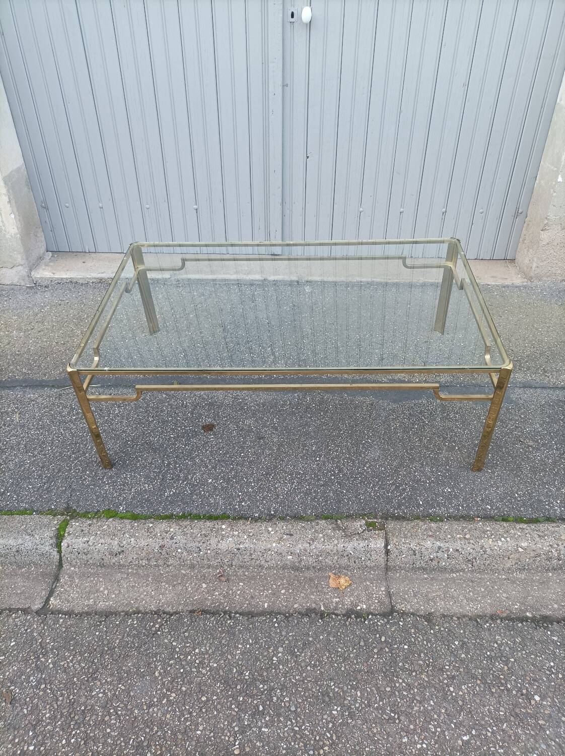 Bronze and glass coffee table
