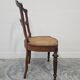 Set of 6 antique dining chairs in solid walnut, cane seats, 19th century.