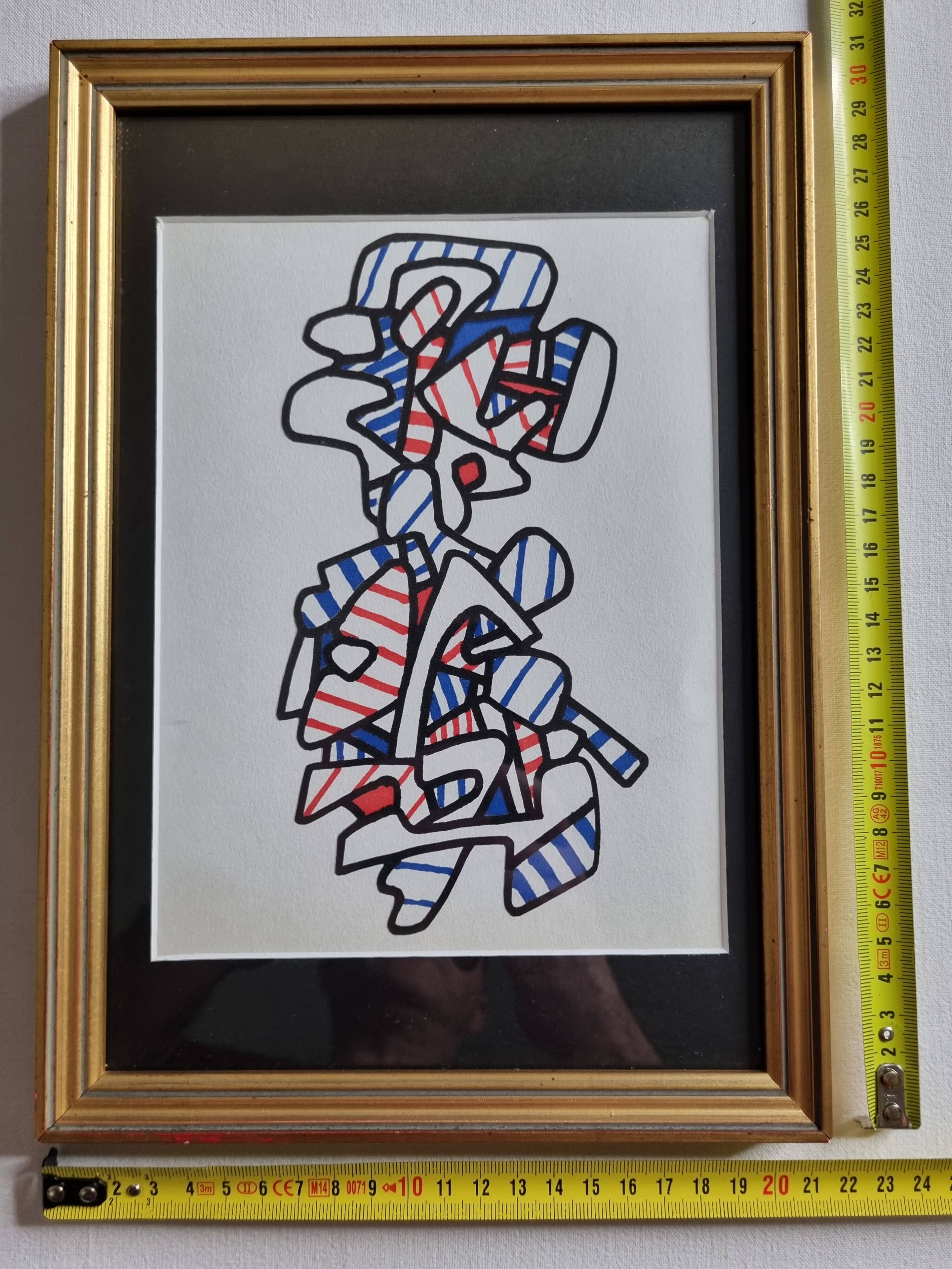 Screenprint after Jean Dubuffet, 1970s, gilded frame under glass, 21 x 31 cm