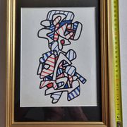 Screenprint after Jean Dubuffet, 1970s, gilded frame under glass, 21 x 31 cm