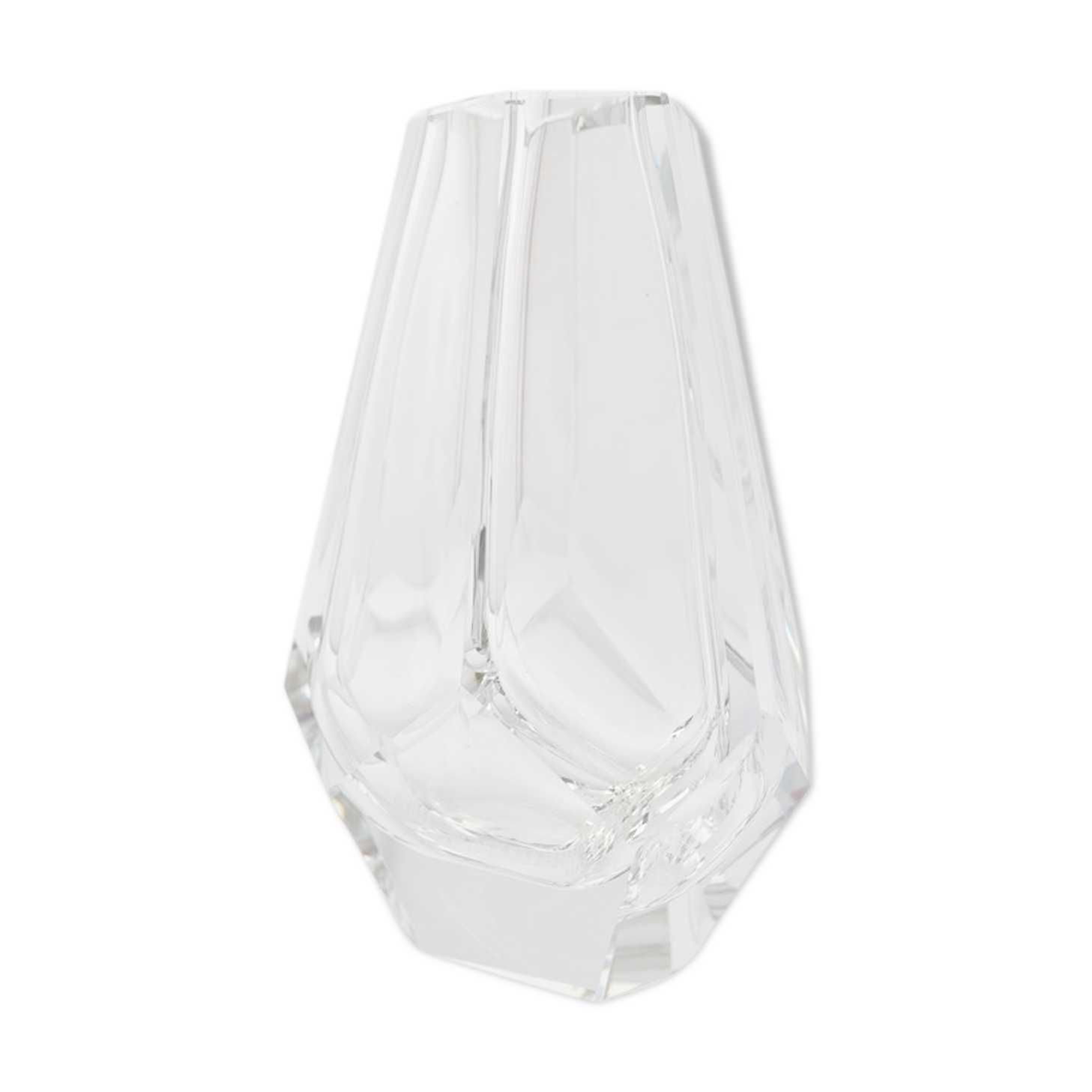 Multi-faceted glass vase