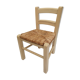 Children's chair of greige color in wood and straw