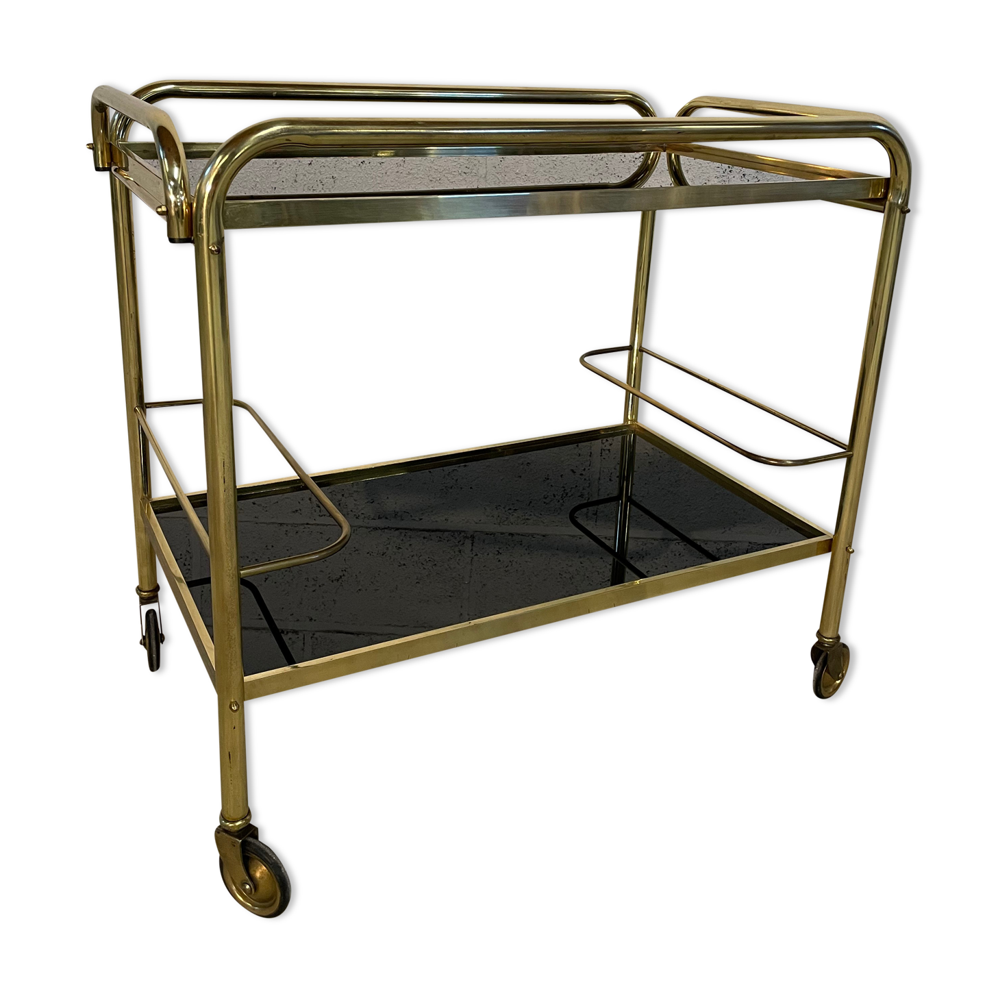 Vintage golden and black rolling service 1970s