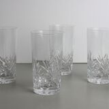 Set of 5 chiseled crystal glasses